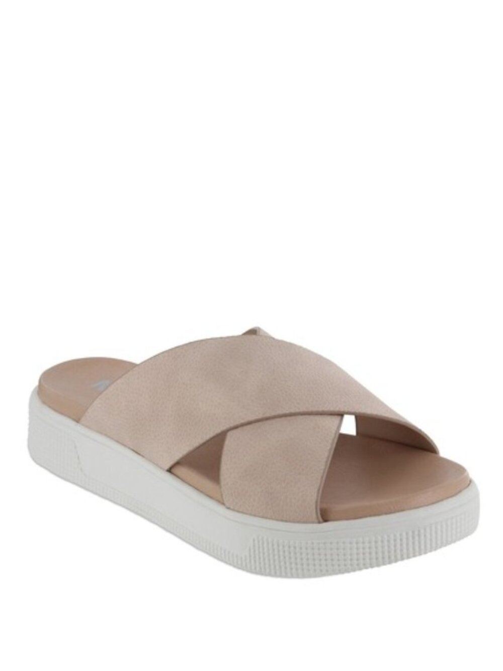 MIA Vikki Crisscross Slip On Platform Sandals Slides Blush Pink Size 11 NEW